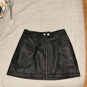 Free People Mini Faux Leather Skirt